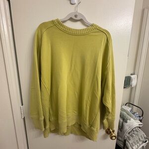 Aerie Yellow Green Oversized Sweater